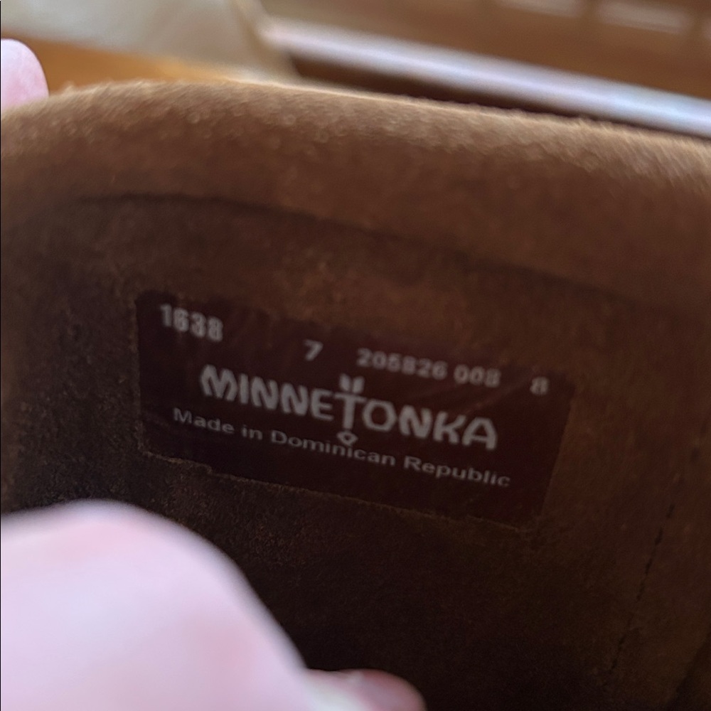 Minnetonka Triple Layer Fringe Boots Brown Moccasins Size 7 - Picture 5 of 8